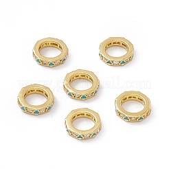 Rack Plating Brass Enamel Cubic Zirconia Linking Rings&nbsp;KK-M231-25G-A