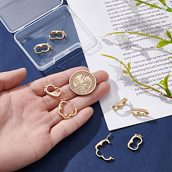8Pcs Rack Plating Brass Micro Pave Clear Cubic Zirconia Twister Clasps&nbsp;ZIRC-WR0001-04G