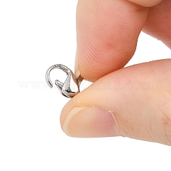 変色しにくい316サージカルステンレススチール製ロブスタークロウ留め金  ステンレス鋼色  12x8mm  穴：1mm&nbsp;STAS-316-FL12A