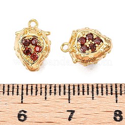 Brass Micro Pave Clear Cubic Zirconia Charms&nbsp;KK-T073-28G