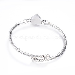 Tarnish Resistant 316 Surgical Stainless Steel Torque Bangles&nbsp;BJEW-D437-A37-P