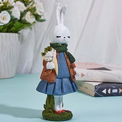 Resin Standing Rabbit Statue Bunny Sculpture Tabletop Rabbit Figurine for Lawn Garden Table Home Decoration ( Blue )&nbsp;JX084A
