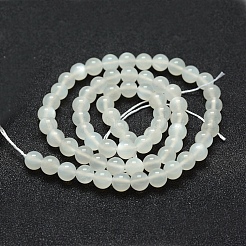 天然ホワイトムーンストーンビーズ連売り  ラウンド  6mm  穴：1mm  約66個/連  15.7インチ（40cm）&nbsp;G-G733-6mm