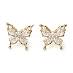 Butterfly Brass Stud Earrings&nbsp;EJEW-M245-07G