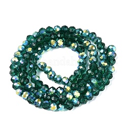 AB Color Plated Transparent Glass Rondelle Beads Strands&nbsp;EGLA-T029-4mm-10F