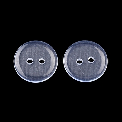 明快なラウンド2穴シャツボタン  樹脂ボタン  透明  15mm  約400個/袋&nbsp;BRB1B3H