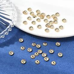 シェグレース真鍮ビーズキャップ  カドミウムフリー＆ニッケルフリー＆鉛フリー  花  18KGP本金メッキ  5x5x1mm  穴：1mm&nbsp;XGRPCU482-285G