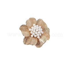 誇張された合金模造真珠の花のカフリング  ヴィンテージのクリエイティブなデザインのインデックスリング  ライトゴールド&nbsp;NZ1085