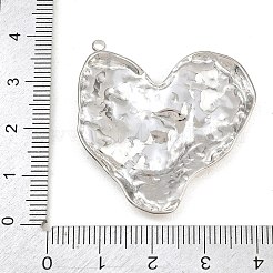 304ステンレスペンダント  ハンマーで叩いたハートのチャーム  ステンレス鋼色  36x35.5x3mm  穴：2mm&nbsp;SA-CBA7A79-08P