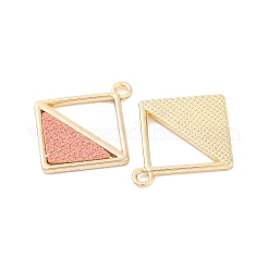 合金ペンダント  PUレザーと  菱形  ライトゴールド  ミックスカラー  25x22x2mm  穴：2mm  辺の長さ：16mm&nbsp;PALLOY-T067-166