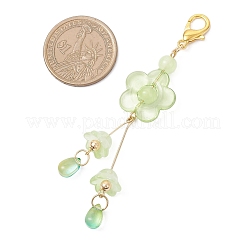 4 個のガラスペンダント装飾  花  アクリルと  ゴールドカラー  89mm&nbsp;HJEW-JM03970