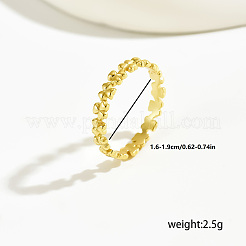 女性のための真鍮の指輪  クローバー  ゴールドカラー  usサイズ7（17.3mm）&nbsp;GB2665-2