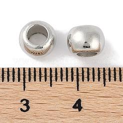 Ccbプラスチックラウンドビーズ  銀  7x5mm  穴：3.5mm&nbsp;ALUM-U001-07B-05