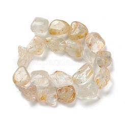 ナチュラルホワイトトパーズビーズ連売り  ナゲット  16~ 23x17~18.5x10.5~12mm  穴：0.8mm  約19~21個/連  15.75~16.54インチ（40~42cm）&nbsp;G-C027-01