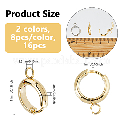201 Stainless Steel Huggie Hoop Earring Findings&nbsp;FIND-DC0006-43B