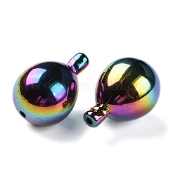 UVメッキアクリルビーズ  虹色の  ティアドロップ  ブラック  26.5x18mm  穴：1.8mm&nbsp;X-SACR-C003-03A