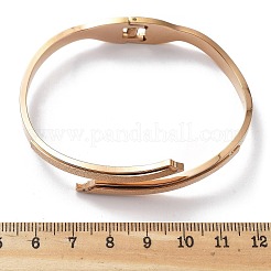 Ion Plating(IP) 304 Stainless Steel Hinged Bangles for Women&nbsp;BJEW-A011-22RG