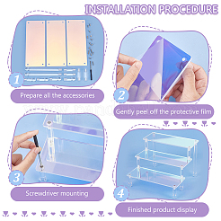 3-Layer Rectangle Acrylic Minifigures Organizer Display Risers&nbsp;ODIS-WH0038-56