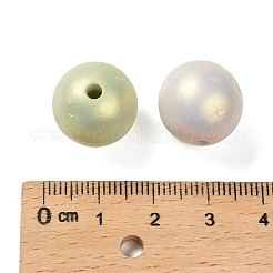 UVメッキとスプレー塗装された不透明アクリルビーズ  虹色の  ラウンド  ミックスカラー  15.5~16mm  穴：3mm  約220個/500g&nbsp;OACR-G047-01