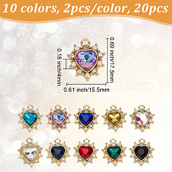 20Pcs 10 Colors Golden Alloy Pendants&nbsp;FIND-FI0001-25