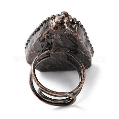 Triangle Synthetic Turquoise Adjustable Rings&nbsp;RJEW-A041-07R