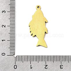 ステンレス製のホーローのペンダント  魚のチャーム  ゴールドカラー  黄緑  29.5x13x1.5mm  穴：1.5mm&nbsp;LS-STAS-I065-01G-03