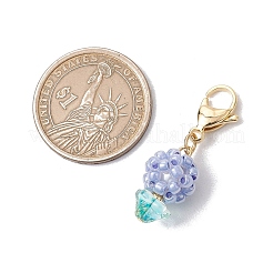 Flower Glass Seed Beads Beaded Pendant Decorations&nbsp;HJEW-MZ00196-02