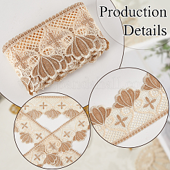5Yards Polyester Wavy Lace Trim Ribbon&nbsp;SRIB-GF0001-44B