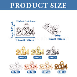 140本7色合金ペンダント  数2024  ミックスカラー  9x14x1mm  穴：1.6~1.8mm  20個/スタイル&nbsp;FIND-TA0004-55