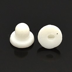 イヤリング パッドのプラスチック クリップ  ホワイト  6x5mm  穴：1mm&nbsp;X-KY-F002-03