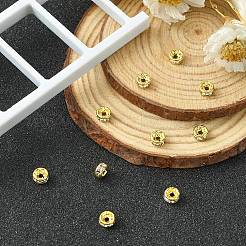 Brass Rhinestone Spacer Beads&nbsp;RB-YW0001-04A-01G