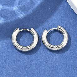 Tarnish Resistant 304 Stainless Steel Huggie Hoop Earrings&nbsp;EJEW-F111-14mm-P