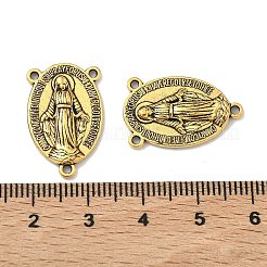Holy Oval Carved Virgin Mary Tibetan Style Alloy Chandelier Component Links&nbsp;S-TIBEP-LF0961YKG-AG