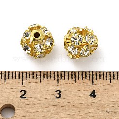 10mm Brass Rhinestone Beads&nbsp;X1-KK-S519-01C-02G