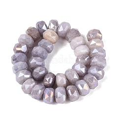 Electroplate Crackle Imitation Jade Glass Beads Strands&nbsp;EGLA-Q135-01A-C01