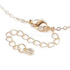 Irregular Raw Natural Gemstone Pendant Necklace with Brass Chain for Women&nbsp;NJEW-JN03832