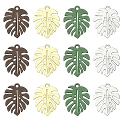 24Pcs 4 Colors Baking Paint Alloy Pendants&nbsp;ENAM-FS0002-28