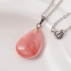 Natural & Synthetic Mixed Stone Pendant Necklaces&nbsp;NJEW-JN01116