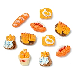 30個6スタイル不透明樹脂カボション  模造食品  パン  混合図形  17.5~28x10~21.5x8~11mm  5個/スタイル&nbsp;RESI-CJ0004-29