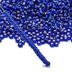 トーホー 8/0ラウンドビーズ  日本製シードビーズ  （2206c）シルバーの裏地付きスターリーナイトブルー  3mm  穴：1mm  約1110個/50g&nbsp;SEED-XTR08-2206C