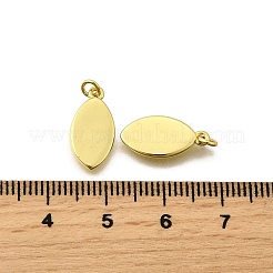 真鍮チャーム  ラックめっき  持続的なメッキ  18KGP本金メッキ  カドミウムフリー＆鉛フリー  丸カン付き  馬の目  15.5x7.5x1.5mm  穴：2mm&nbsp;KK-I275-17G-02