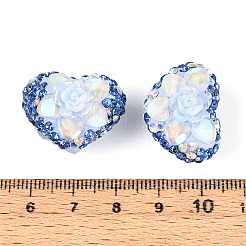 Heart Shape Polymer Clay Pave Rhinestone Beads&nbsp;RB-T018-03F