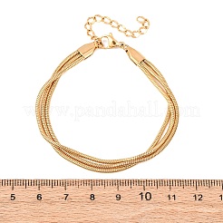 304 Stainless Steel Snake Chain Multi-strand Bracelets&nbsp;BJEW-C128-01C