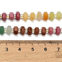天然＆合成混合石ビーズ連売り  グラデーションカラー  多面カット  六角  シードビーズで  6x6x3mm  穴：0.7mm  約70個/連  14.88~14.96''（37.8~38センチメートル）&nbsp;G-G317-A03-3x6mm