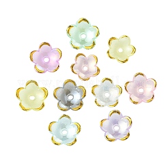 透明アクリルビーズキャップ 100 個  花  ミックスカラー  18x5mm  穴：2.8mm&nbsp;TACR-CJ0001-70B
