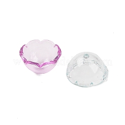 紫外線めっきアクリルビーズキャップ  花  ミックスカラー  22x12.5mm  穴：2mm&nbsp;OACR-Z020-17