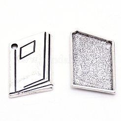 合金ペンダント  卒業テーマペンダント  ジュエリーにはDIYアクセサリー  本  アンティークシルバー  19x21x2mm  穴：4.4mm&nbsp;PALLOY-WH0081-71