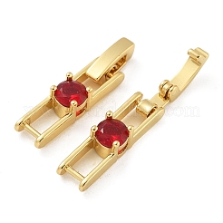Rack Plating Brass Micro Pave Cubic Zirconia Watch Band Clasps&nbsp;KK-A234-016G-01