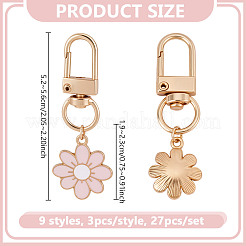27Pcs 9 Styles Daisy Alloy Enamel Pendant Decoration&nbsp;HJEW-NB00269