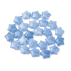 染め加工天然のアクアマリンビーズ連売り  スター  シードビーズで  15~15.5x16~16.5x6.5~7mm  穴：1.4mm  約25個/連  15.75''~16.14''（40~41センチメートル）&nbsp;G-K359-E10